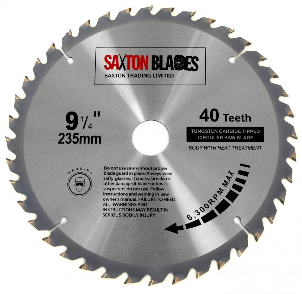 Saxton TCT Circular Wood Saw Blade 235mm x 40T for Bosch Makita Dewalt ...