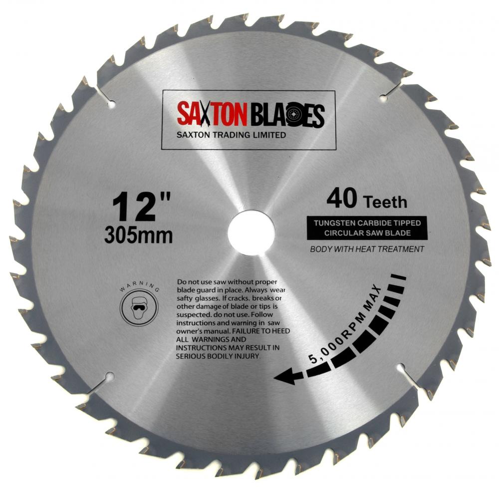 Saxton TCT Circular Wood Saw Blade 305mm x 40T for Bosch Makita Dewalt ...