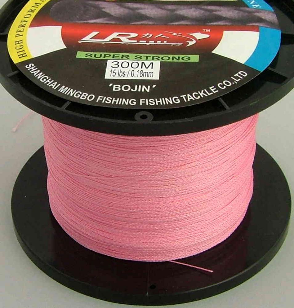 LR BRAID FISHING LINE 15LB 300M PINK, MADE FROM 100