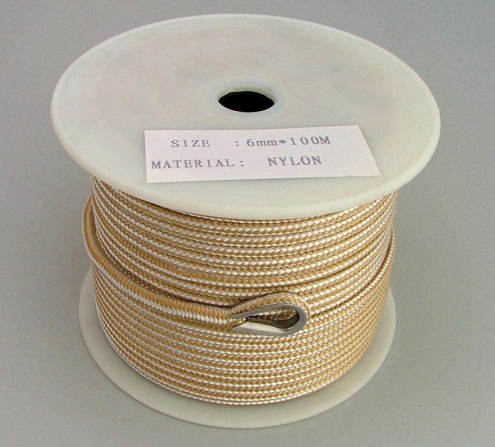 6mm x 100M Double Braid Nylon Anchor Rope, Super Strong, Great for Drum