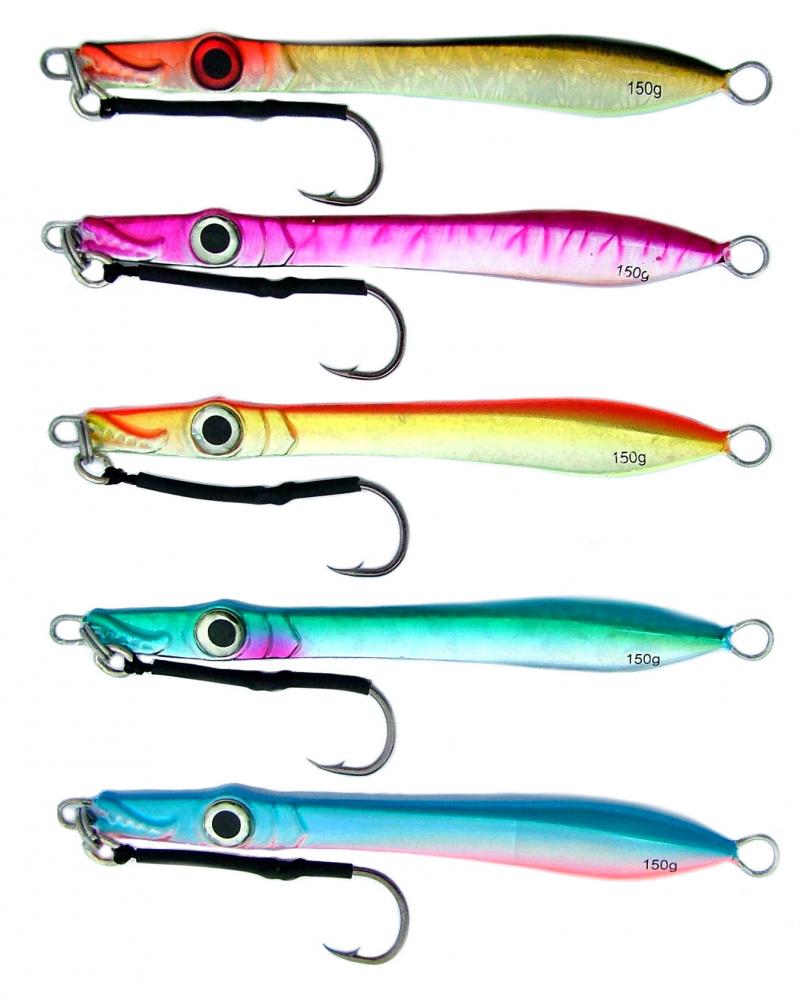 Chomp Fishing Lures Deep Water Kingfish Knife Jigs 150g x 5 Colours