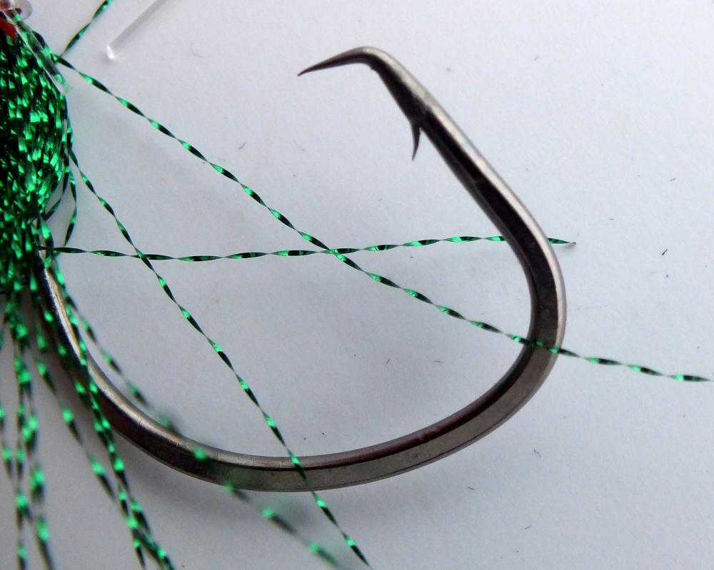 SNAPPER FEATHER FISHING JIG RIGS X 5, STRONG CIRCLE HOOKS, LUMO BEADS