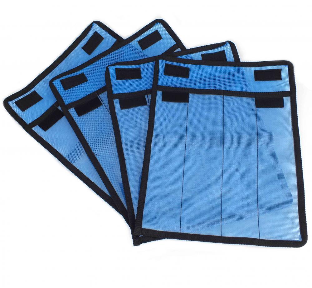 4 x Knife Jig Bags Fishing Lure Rolls 4 Pocket Mesh Back Great for