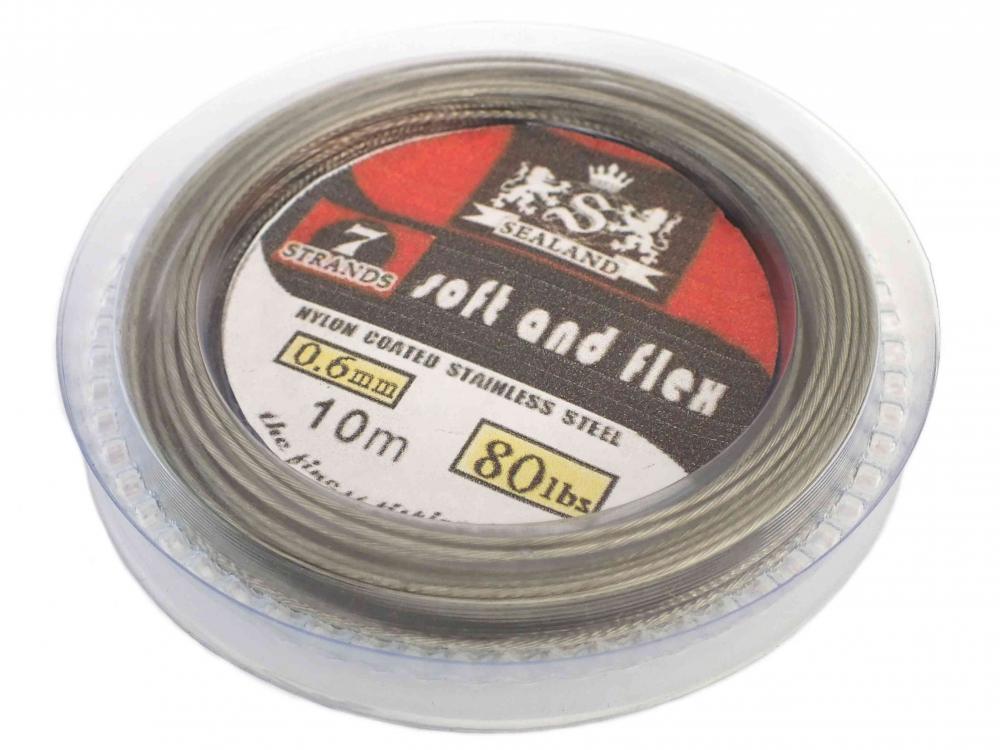 SEALAND STAINLESS STEEL WIRE FISHING TRACE LEADER 10M 3 SPOOLS 80LB