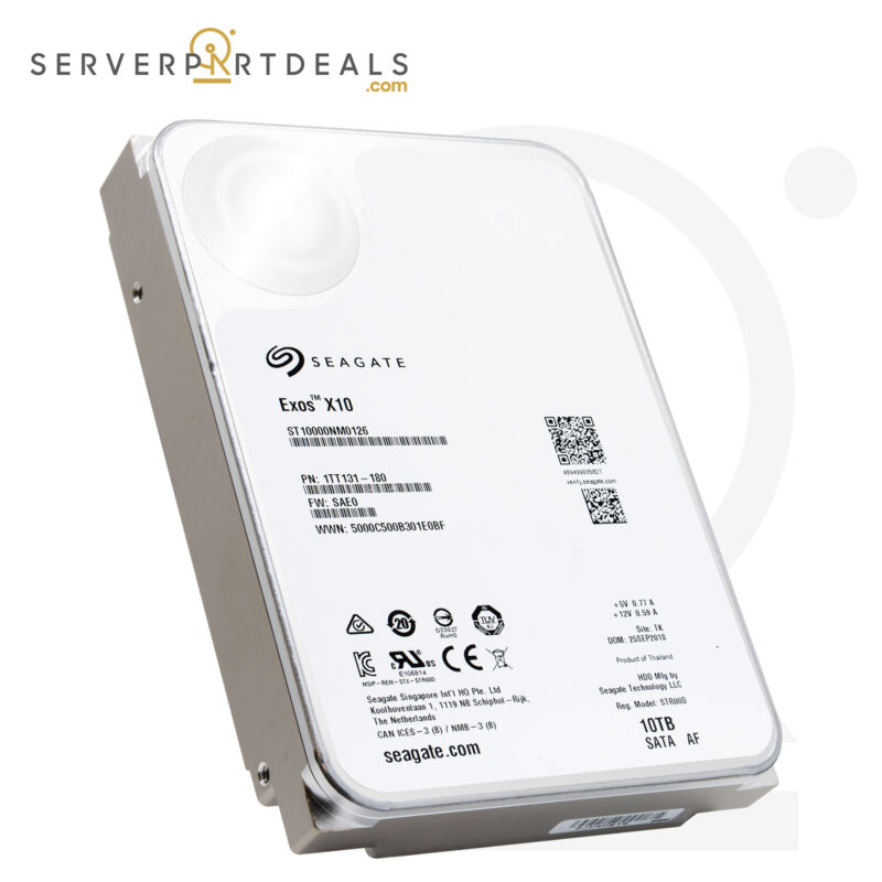 Seagate Exos X10 ST10000NM0126 10TB 7200 RPM SATA 6Gb/s 3.5" Enterprise ...