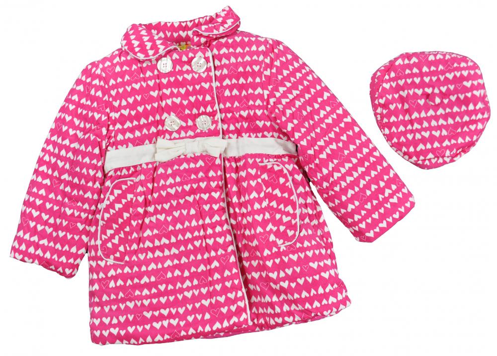 Penelope Mack Toddler Girls Rasberry Part Wool Jacket W//Hat Size 2T