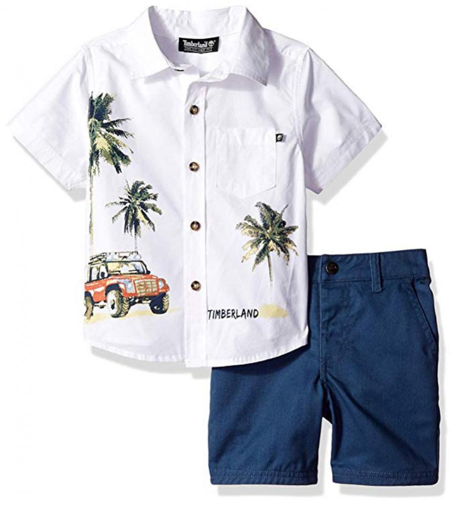 Timberland Little Boys 2Pc Set Orange Shorts