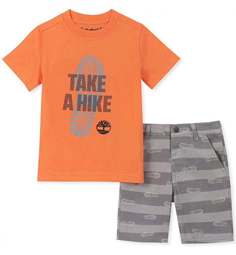 Timberland Little Boys 2Pc Set Orange Shorts