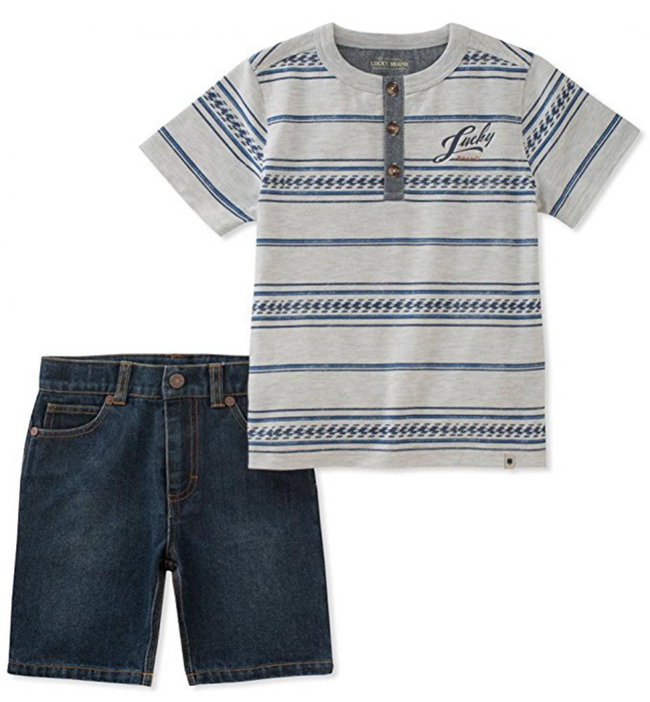 NEW Lucky Brand Boys 2-Piece Shirt /& Shorts Set 2T 4T 5T 7 6 3T