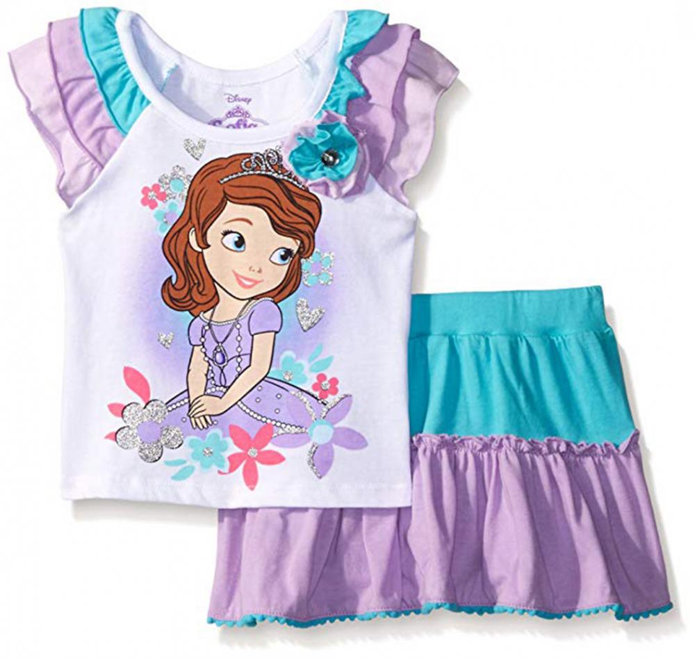Disney Frozen Girls Blue Top 2pc Skort Set Size 2T 3T 4T