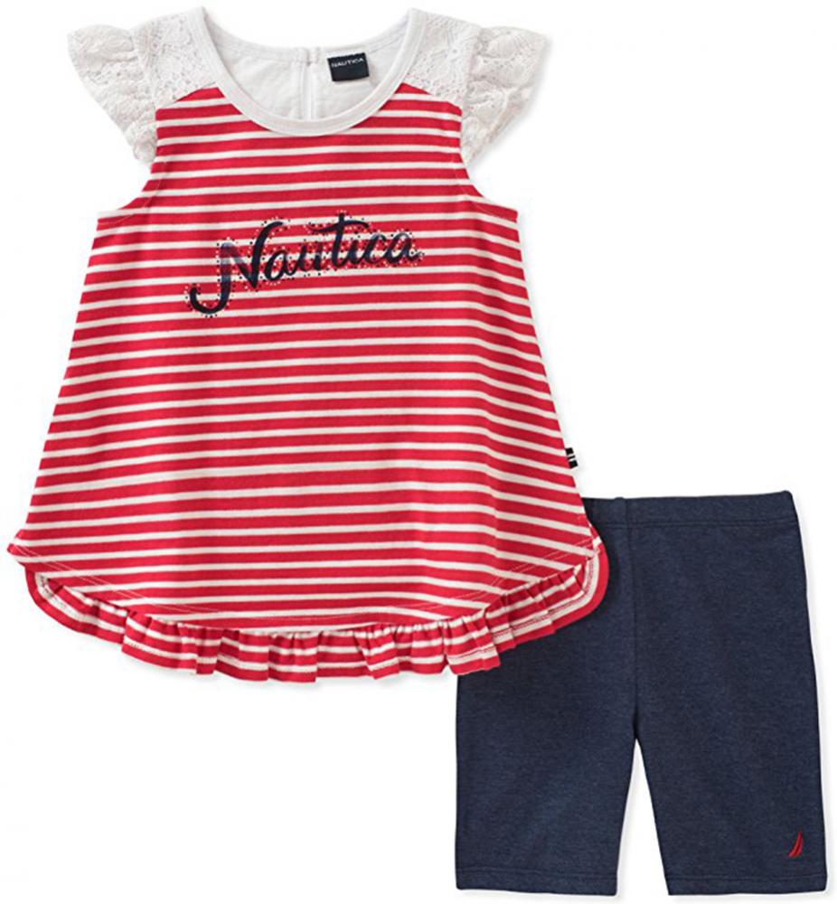 Nautica Girls Pink Vest 3pc Legging Set Size 2T 3T 4T 4 5 6 6X