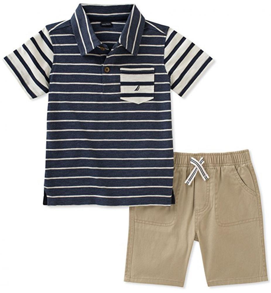 U.S Polo Assn Baby Boys S//S Orange Polo 2pc Short Set 3//6M 6//9M 12M 18M 24M