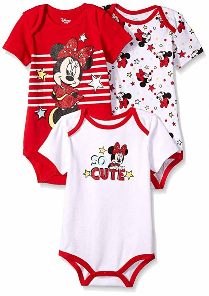 Disney Baby Girls/' Minnie Mouse 3 Pack Bodysuits Size 12M 18M 24M