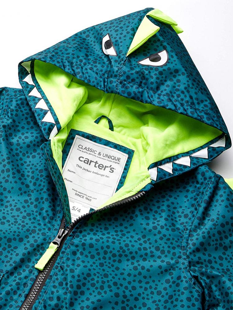Carter/'s Boys Green Dinosaur Rainslicker Jacket Size 2T 3T 4T 4 5//6 7
