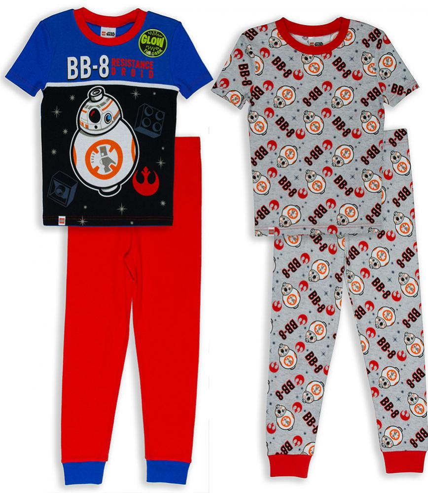 Lego Star Wars Boys 4pc Snug Fit Pajama Pant Set Size 4 6 8 10