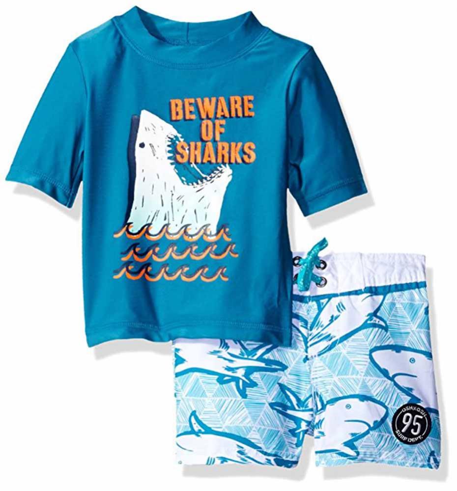 Osh Kosh Toddler Boys Two Piece Rashguard Swim Short Set Size 2T 3T 4T