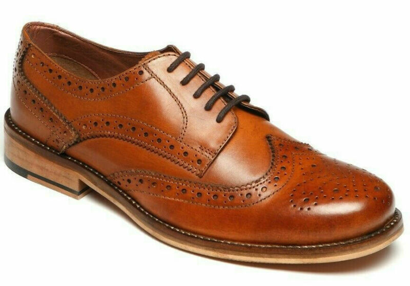 3050~Hammered Leather FARLANE Boots With Brogues Details