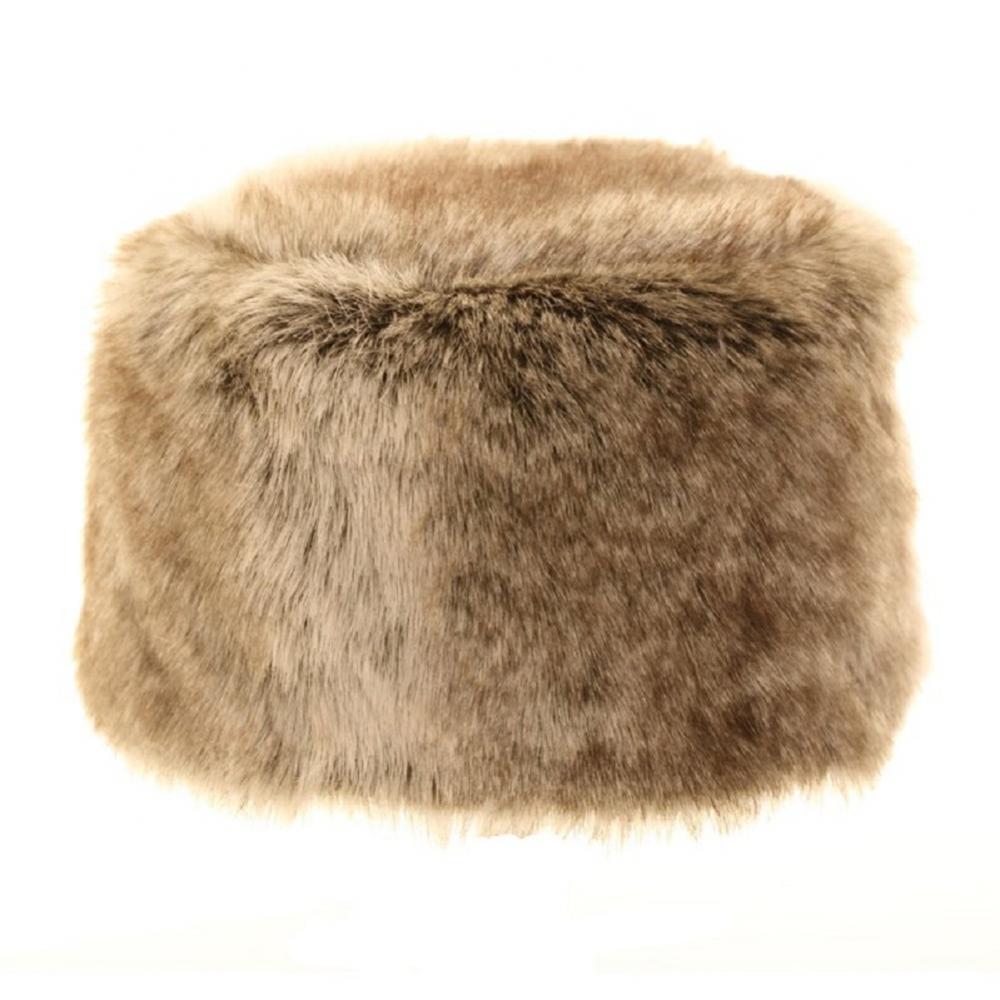 Russian Style Silver Brown Faux Fur Hat 