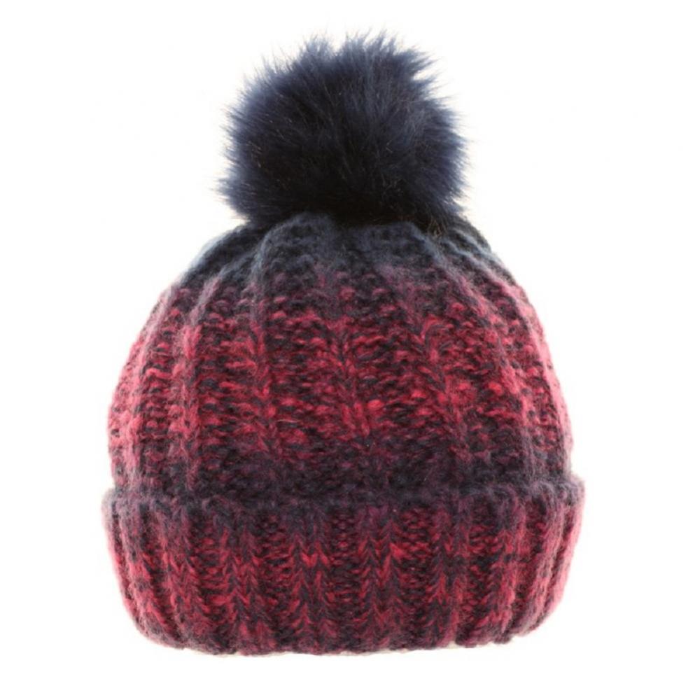 fleece lined bobble hat ladies