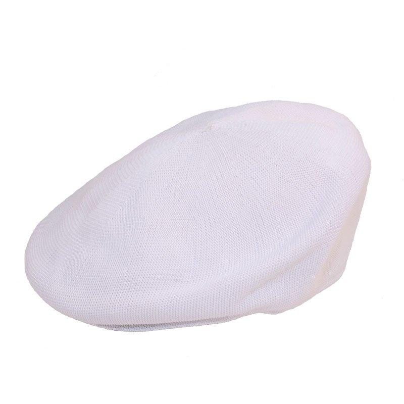 Mens White Bowling Cap Bowls Croquet Summer Knitted Golf Cricket Peaked