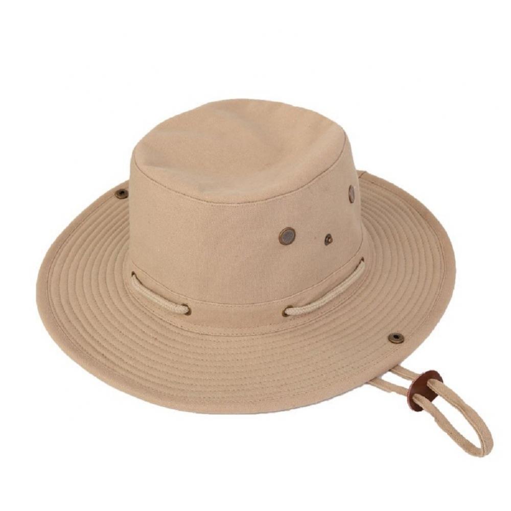 Mens Ladies Canvas Aussie Bush Safari Wide Brim Summer Sun Hat 3 ...