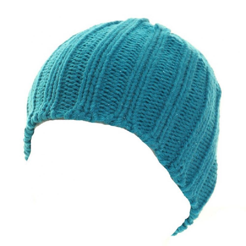 Ladies Sparkly Chunky Ribbed Knitted Hat Beanie Winter Hat 3 Colours - Picture 2 of 4