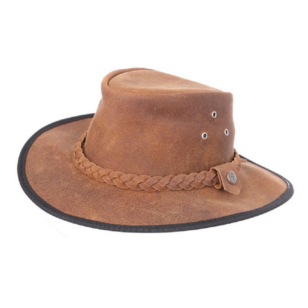 Mens Ladies Australian Aussie Leather Bush Hat Cowboy Hat 4 Sizes 2 ...