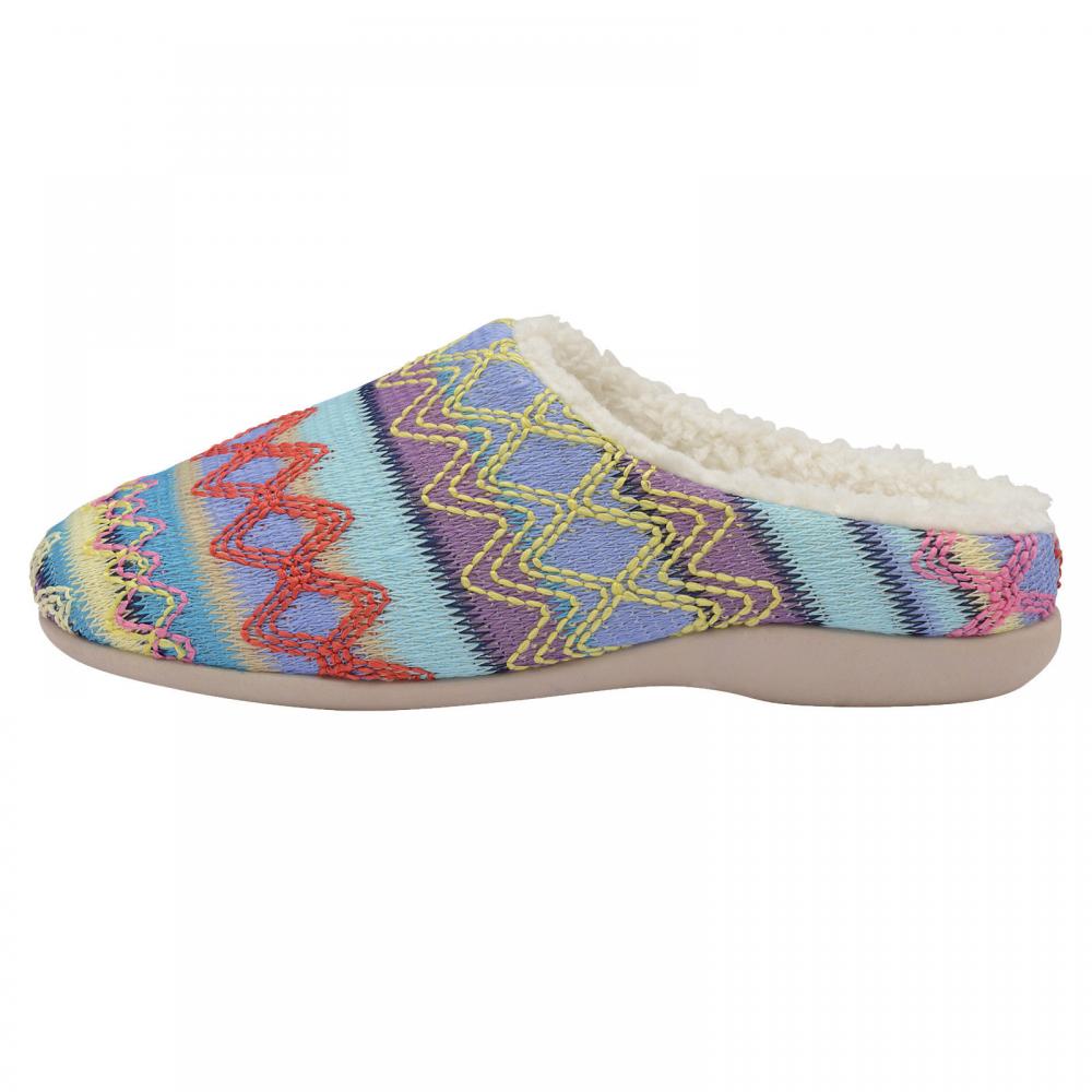 Ladies Dunlop Slippers Women Tapestry Fairisle Warm Polar Fleece Fur Mules Shoes