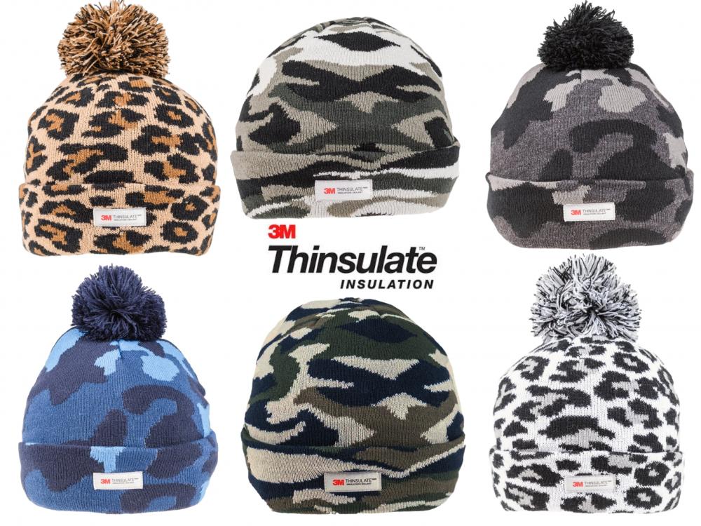 leopard print bobble hat