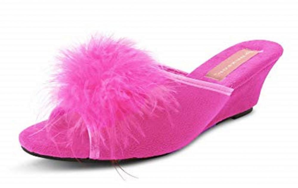 feather pom pom slippers