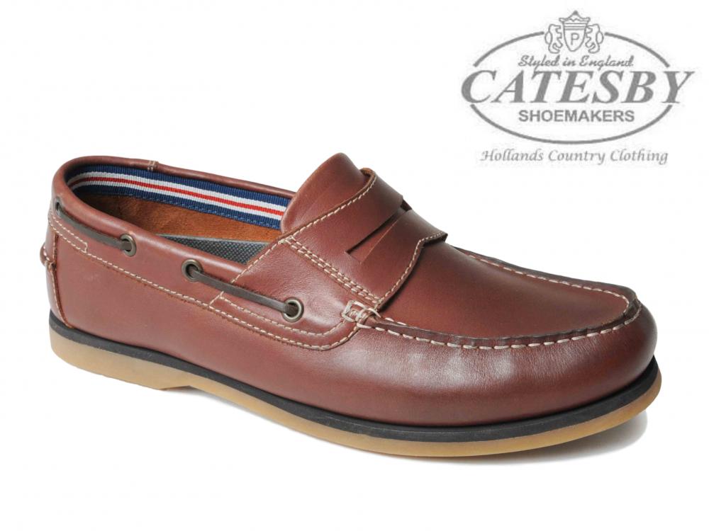 Mens Catesby Boat Shoes Real Leather 