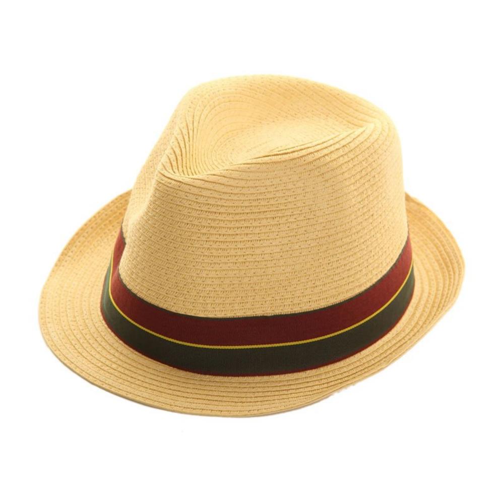 Mens Ladies Crushable Straw Style Summer Sun Trilby Hat 2 Colours