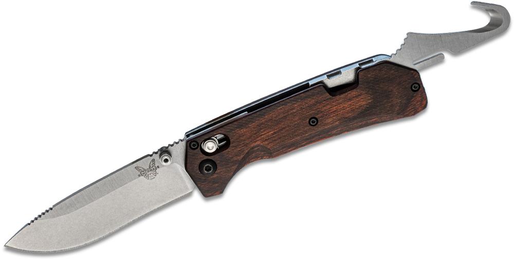 Benchmade Grizzly Creek Folder Wood AXIS Lock Knife w/ Gut Hook 150602