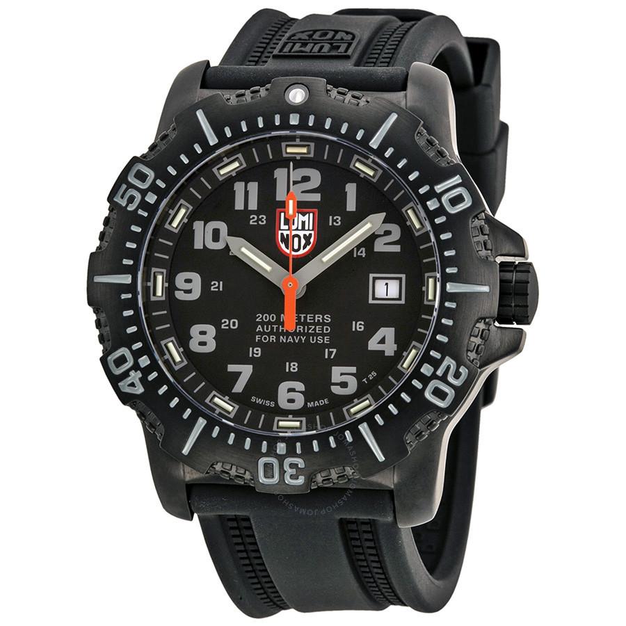 Luminox Mens Sea Steel 4200 Series - Black Case & Rubber Strap
