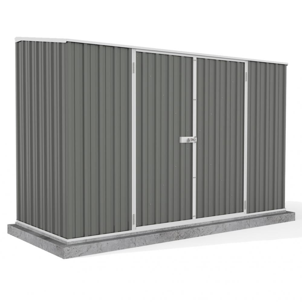 10x5 Absco Metal Garden Storage Shed Grey Easy Build 