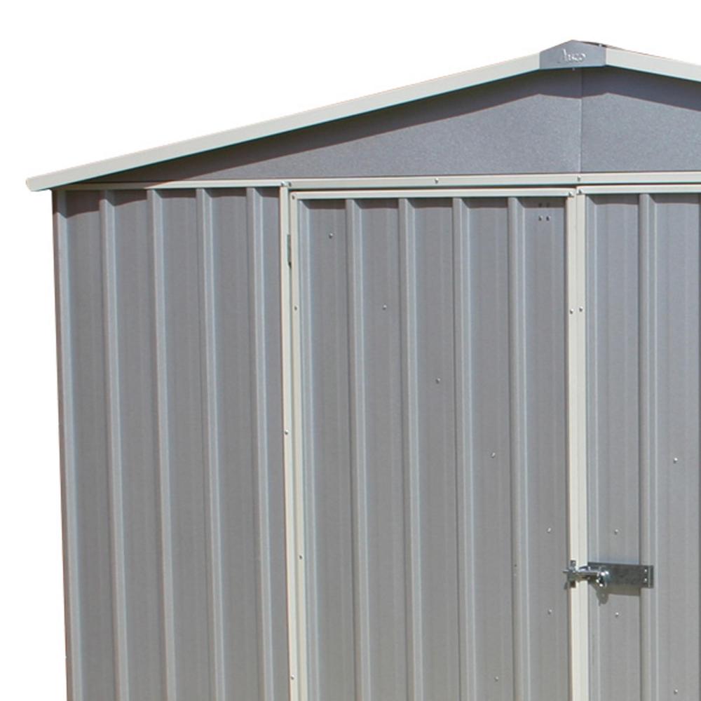 10x12 absco metal garden storage shed grey titanium double