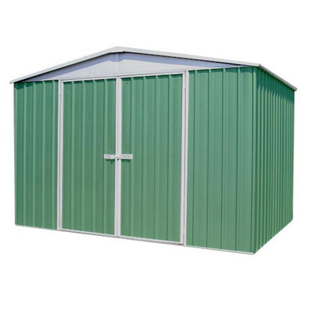 10x12 absco metal garden storage shed pale eucalyptus