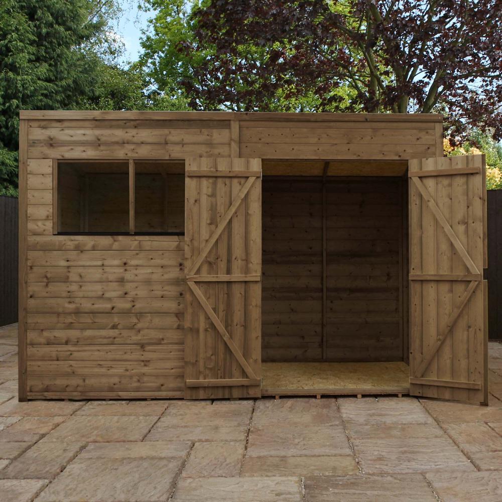 wooden pressure treated shed 10x8 workshop storage windows