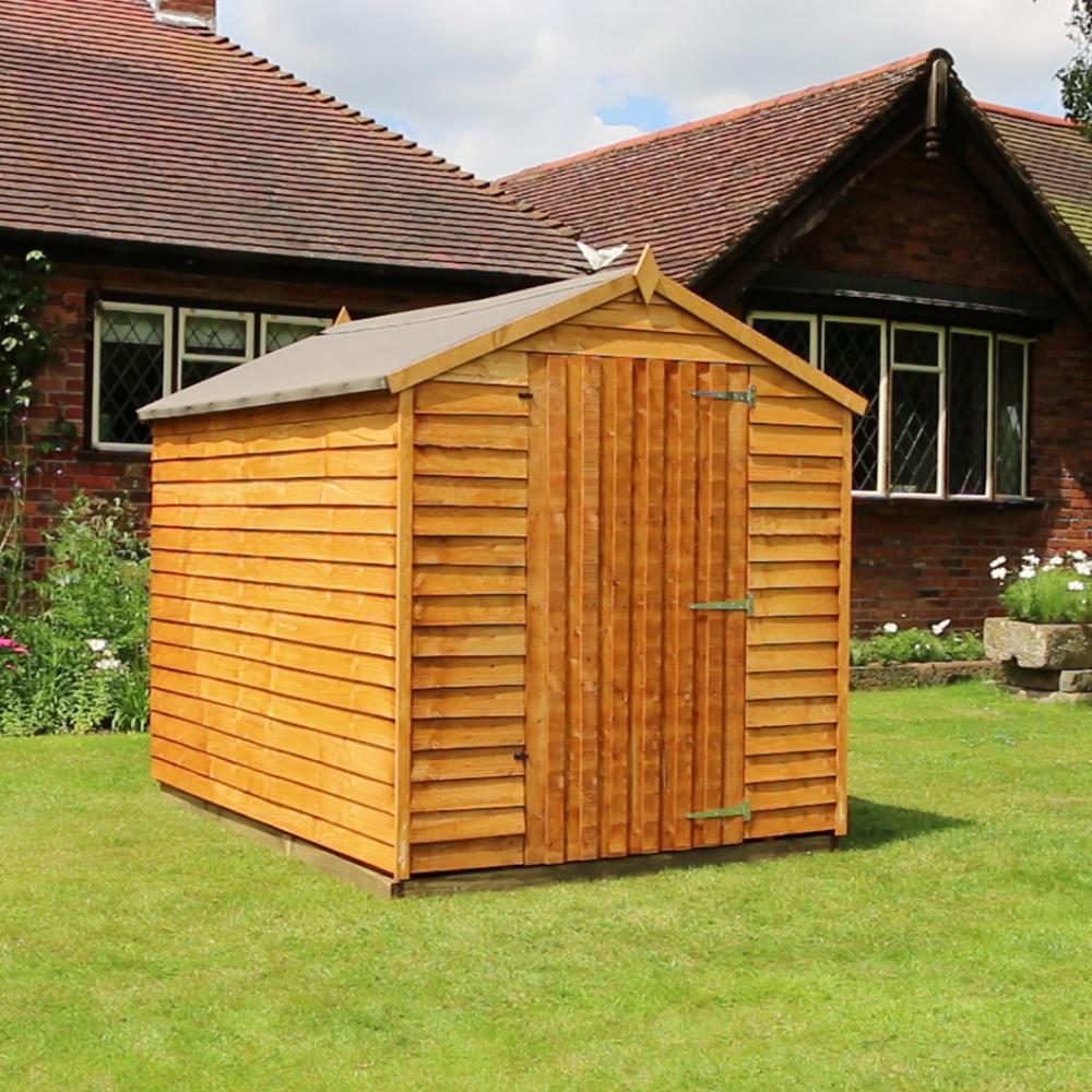 Wooden Garden Shed 8x6 Outdoor Storage Overlap Windowless Single Door ...