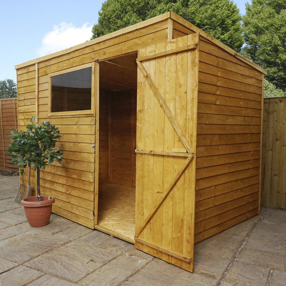 10x6 Wooden Overlap Garden Storage Shed Windows Single 