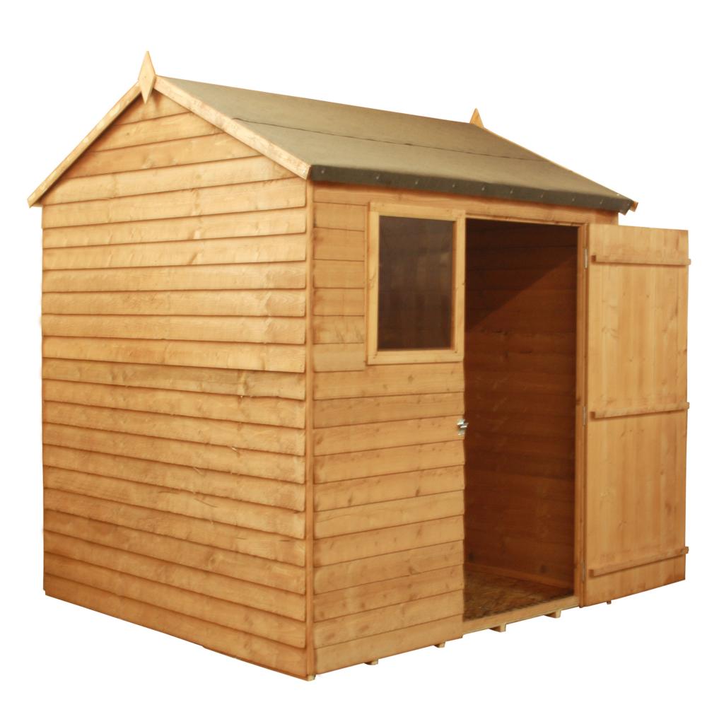 6x6 Wooden Overlap Garden Storage Shed Windows Single Door Reverse Apex ...