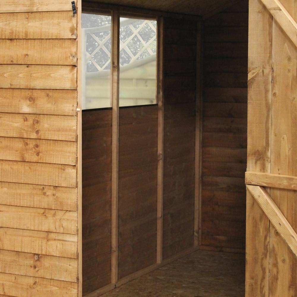 8x6 Wooden Overlap Garden Storage Shed Windows Single Door 