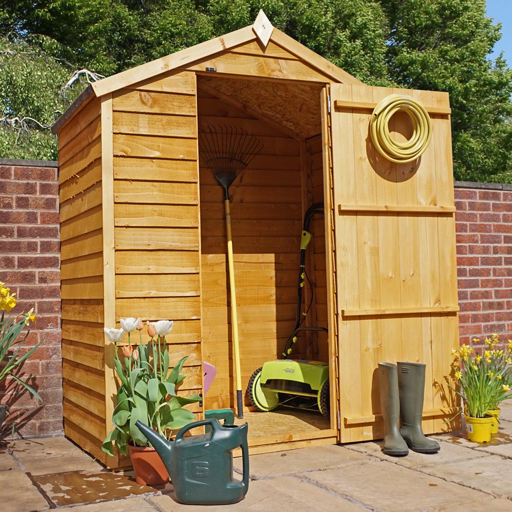 5x3 wooden overlap garden storage shed windowless single