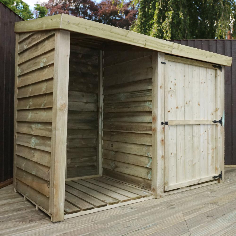 3x7 Wooden Pressure Treated Overlap Timber Garden Log 