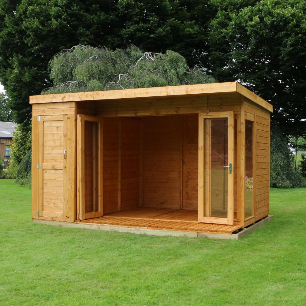 12x8 Wooden Tongue &amp; Groove Contemporary Summerhouse with 