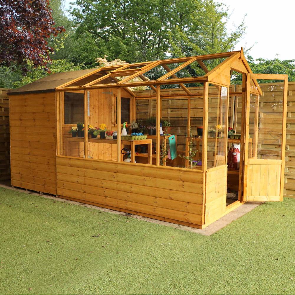Wooden Greenhouse Storage Shed 12x6 Outdoor Building 