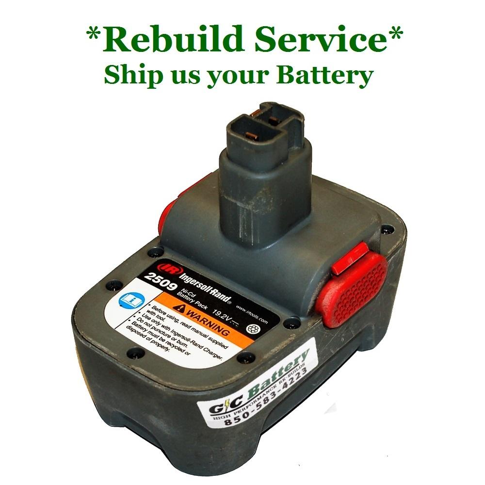 Ingersoll Rand 19.2V 2509 Battery REBUILD Service with 2000mAh NiCd cells