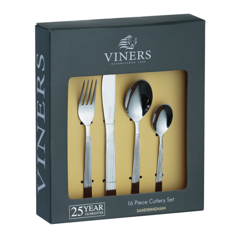 Viners 18/0 Stainless Steel Rust Resistant Sandringham Cutlery Set of Will 18/0 Stainless Steel Rust