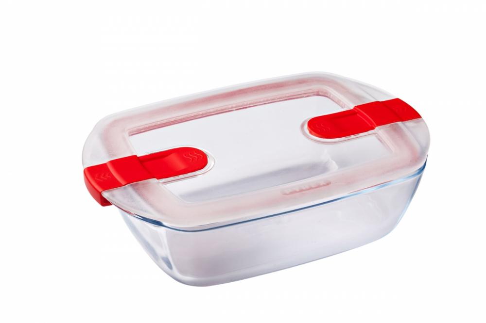 Pyrex Microwave Safe Classic Rectangular Glass Dish with Vented Lid 1