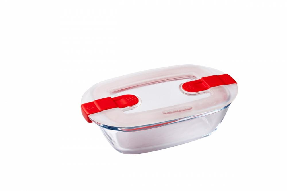 Pyrex Microwave Safe Classic Rectangular Glass Dish with Vented Lid 0